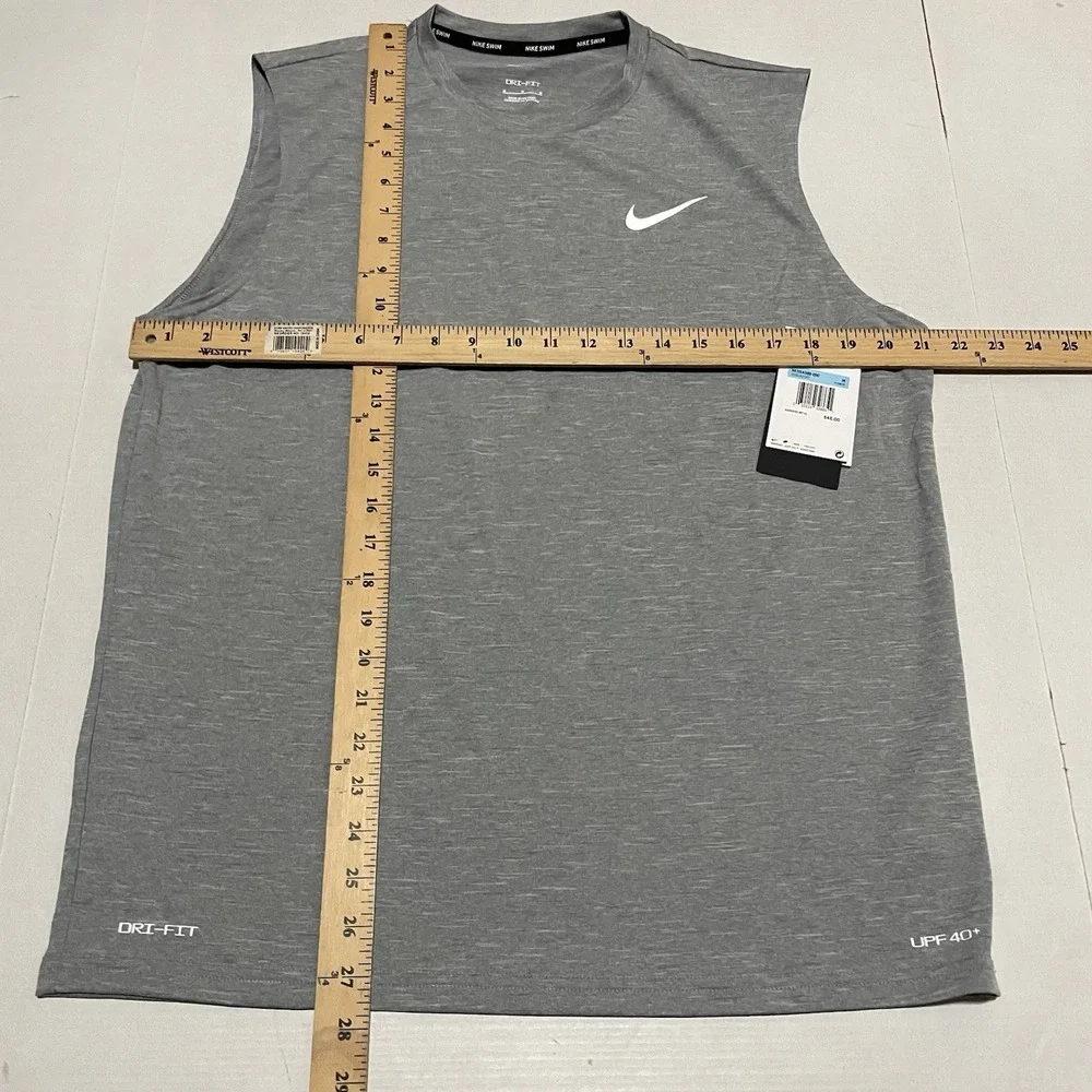 NIKE Mens Medium Essential Hydroguard Swim Tank top UPF 40+ NESSA588-090 NWT!!